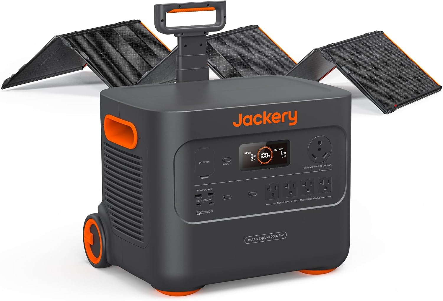 Jackery Explorer 2000 Plus Portable Power Station with 500X Solar Panel (6x85W), 2042Wh LiFePO4 Solar Generator, 3000W AC Output, Expandable to 24kWh, UPS Home Backup for Camping RV Off-Grid Emergency