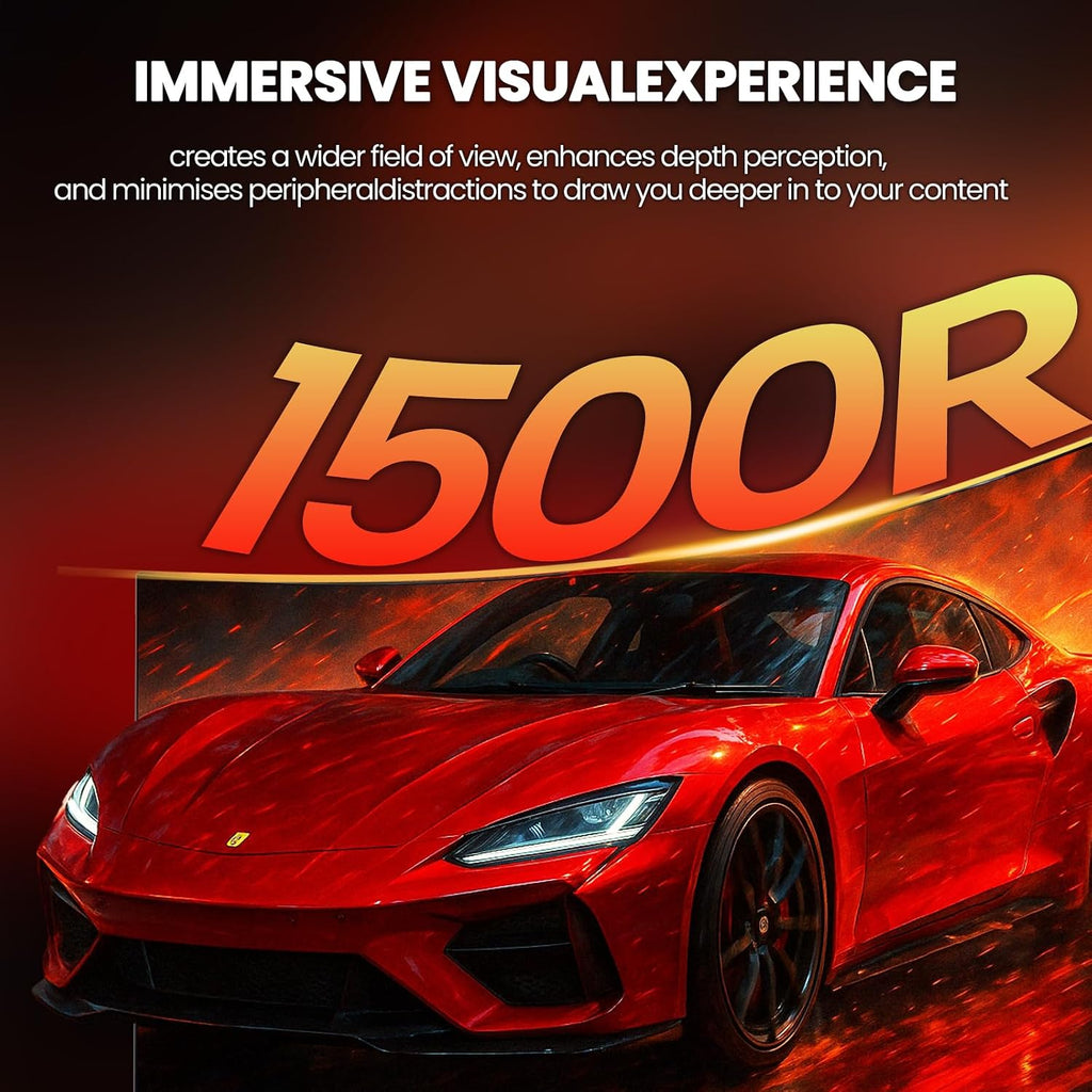 CRUA 32' Curved Gaming Monitor, 4k UHD(3840 * 2160P) VA Screen, 1500R, 144Hz/160Hz Computer Moniter, Supports AMD Freesync, 120% sRGB, Built-in Speakers, Wall Mountable Installs(HDMI 2.1/DP 1.4)-Black