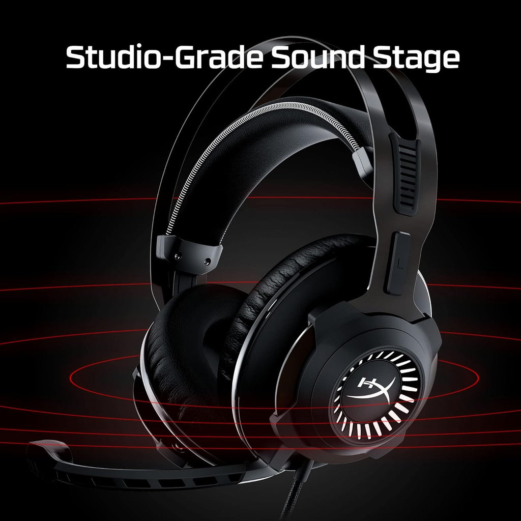 HyperX Cloud Revolver - Gaming Headset with HyperX 7.1 Surround Sound, Signature Memory Foam, Premium Leatherette, Steel Frame, Detachable noise-cancellation microphone