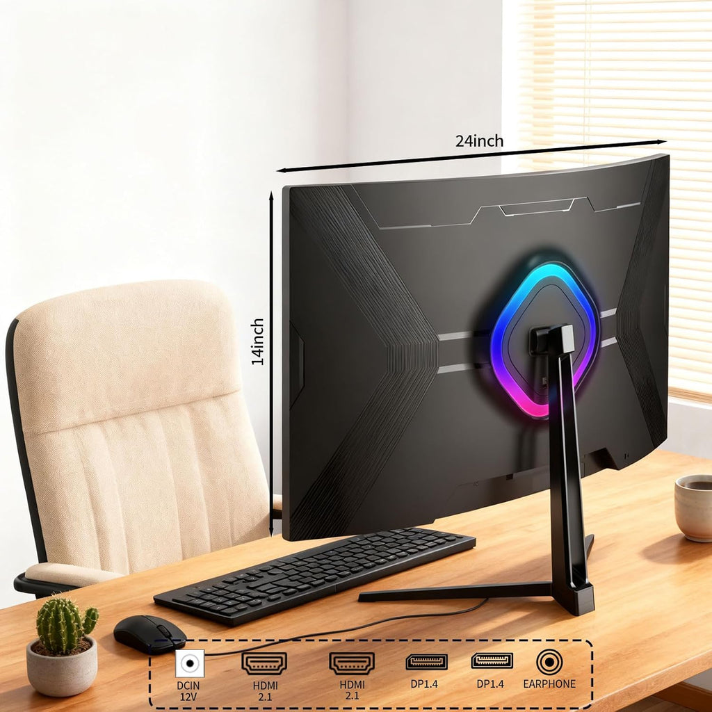 ZZA 27 Inch 4K Gaming Monitor,UHD(3840x2160) 4K 144Hz Flat Monitor, Adaptive Sync,HDMI 2.1 & DP 1.4,Tilt Adjustment PC Monitor, Wall Mountable, for Work, Streaming, and Home Office, Black