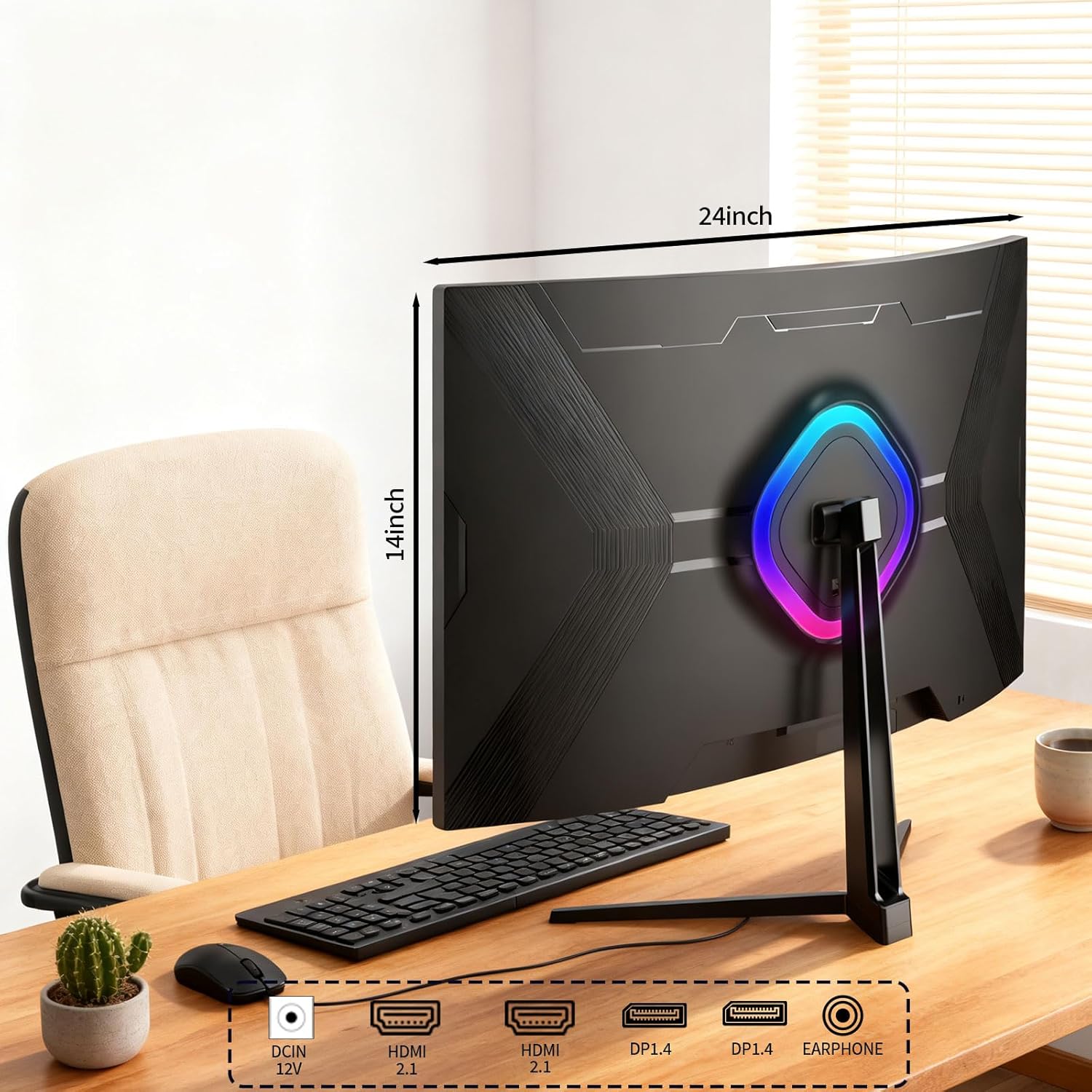 ZZA 27 Inch 4K Gaming Monitor,UHD(3840x2160) 4K 144Hz Flat Monitor, Adaptive Sync,HDMI 2.1 & DP 1.4,Tilt Adjustment PC Monitor, Wall Mountable, for Work, Streaming, and Home Office, Black