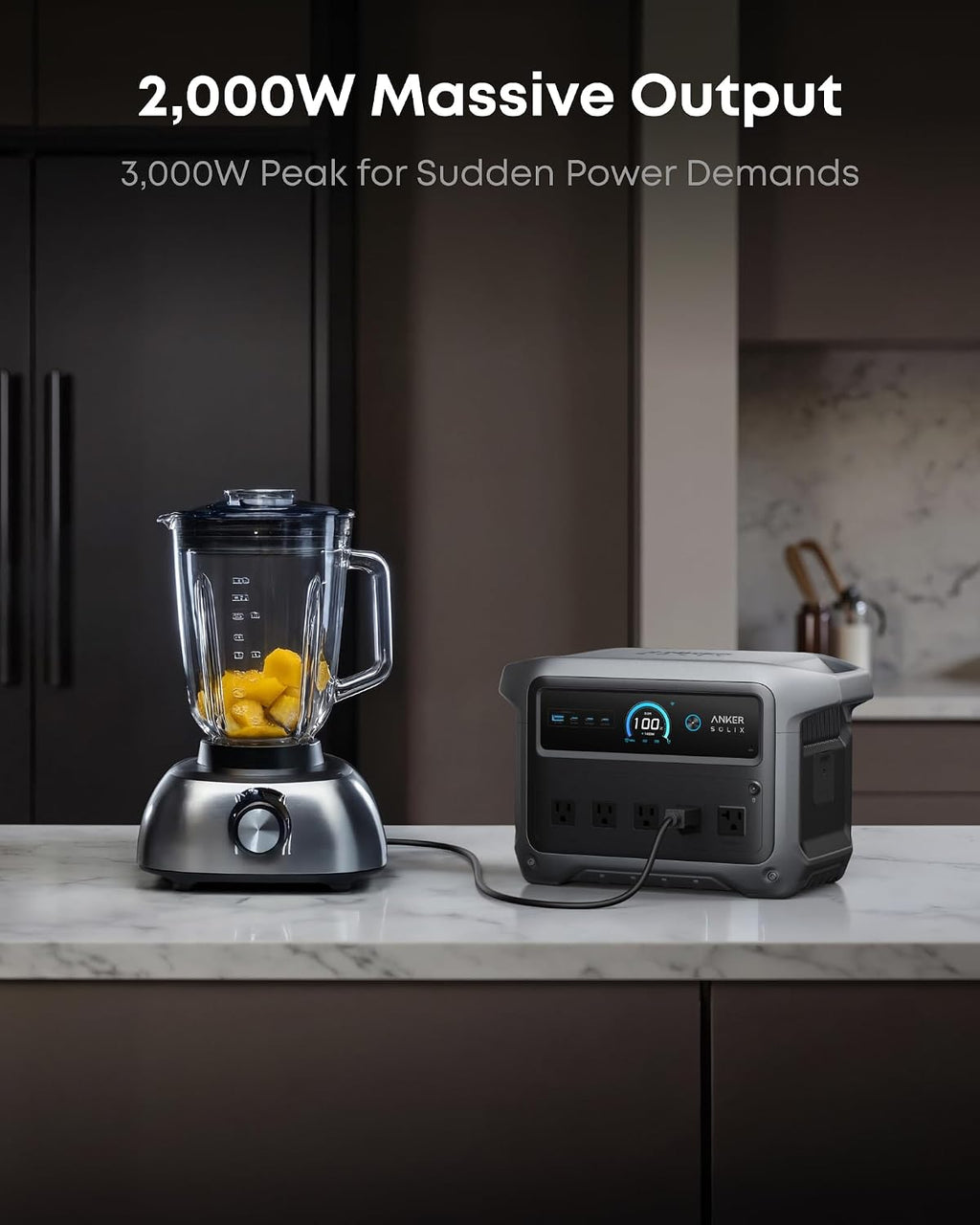 Anker SOLIX C1000 Gen 2 Portable Power Station with 100W Bifacial Solar Panel, 2,000W (Peak 3,000W) Solar Generator, Full Charge in 49 Min, 1,024Wh LiFePO4 Battery for Home, Power Outages, and Camping