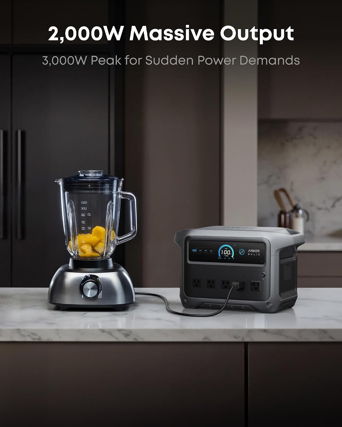 Anker SOLIX C1000 Gen 2 Portable Power Station with 100W Bifacial Solar Panel, 2,000W (Peak 3,000W) Solar Generator, Full Charge in 49 Min, 1,024Wh LiFePO4 Battery for Home, Power Outages, and Camping