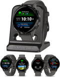 Garmin Venu 3S Running GPS Smartwatch with AMOLED Display, Advanced Health, Fitness Features, Up to 14 Day Battery Life with Signature Series Modern Power Stand | Slate with Pebble Gray Silicone Band