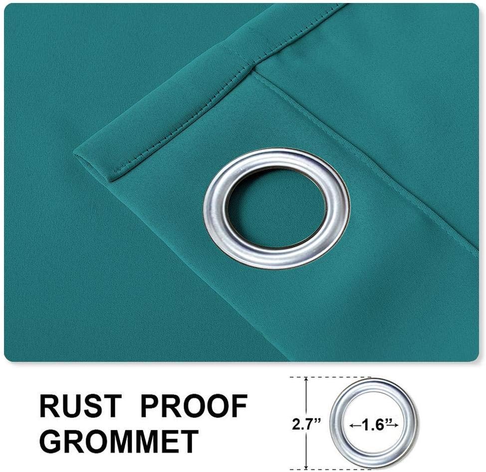 cololeaf Blackout Outdoor Curtains for Patio - Indoor Outdoor Curtains Waterproof Thermal Insulated Privacy Protect Grommet Shade Drapes for Porch - Turquoise 100' Wx96 L Inch (1 Panel)
