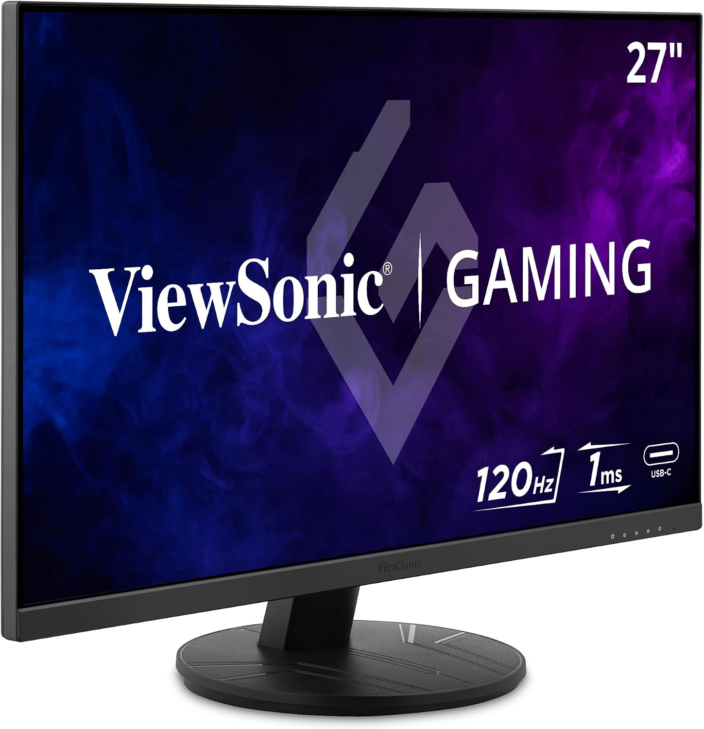 ViewSonic VX2716A 27 Inch 1080p Gaming Monitor, IPS Display with 120Hz and 1ms for Smooth Home Entertainment, DisplayPort, USB-C, and HDMI Inputs