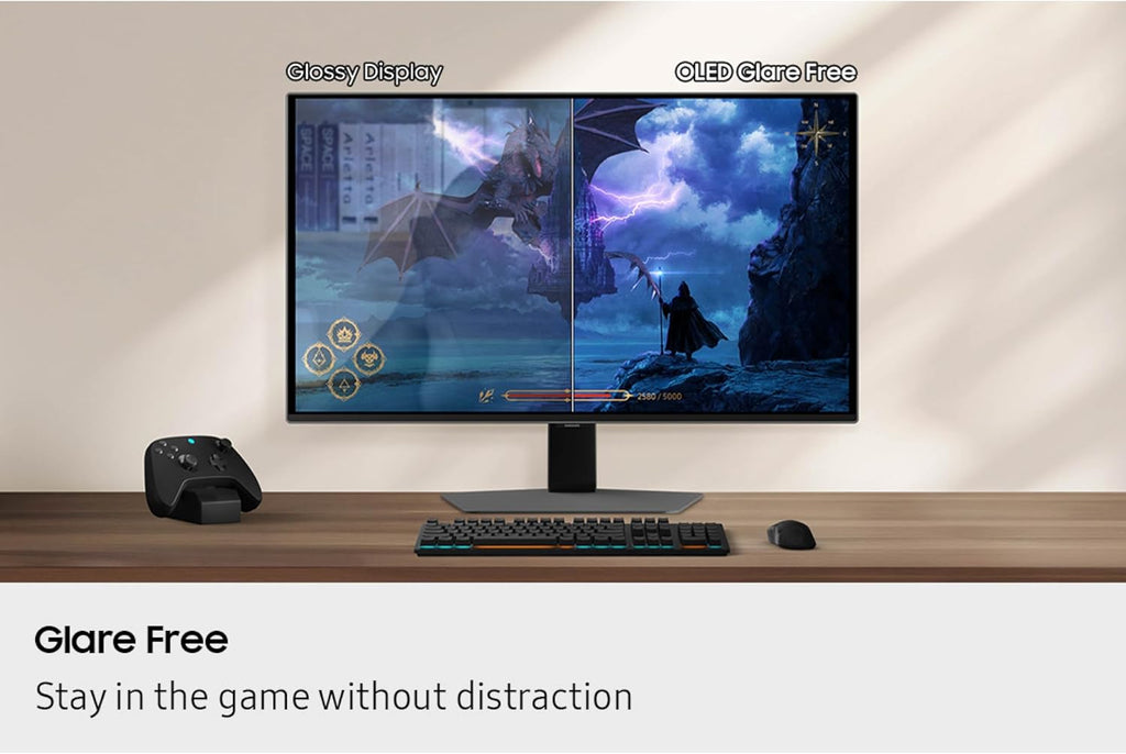 Samsung 27' Odyssey OLED G6 G60SF QHD QD-OLED Gaming Monitor, 500Hz Refresh Rate, 0.03ms (GtG) Response Time, G-Sync Compatible, VESA DisplayHDR TrueBlack 500, LS27FG602SNXZA, 2025, 3 Yr Warranty