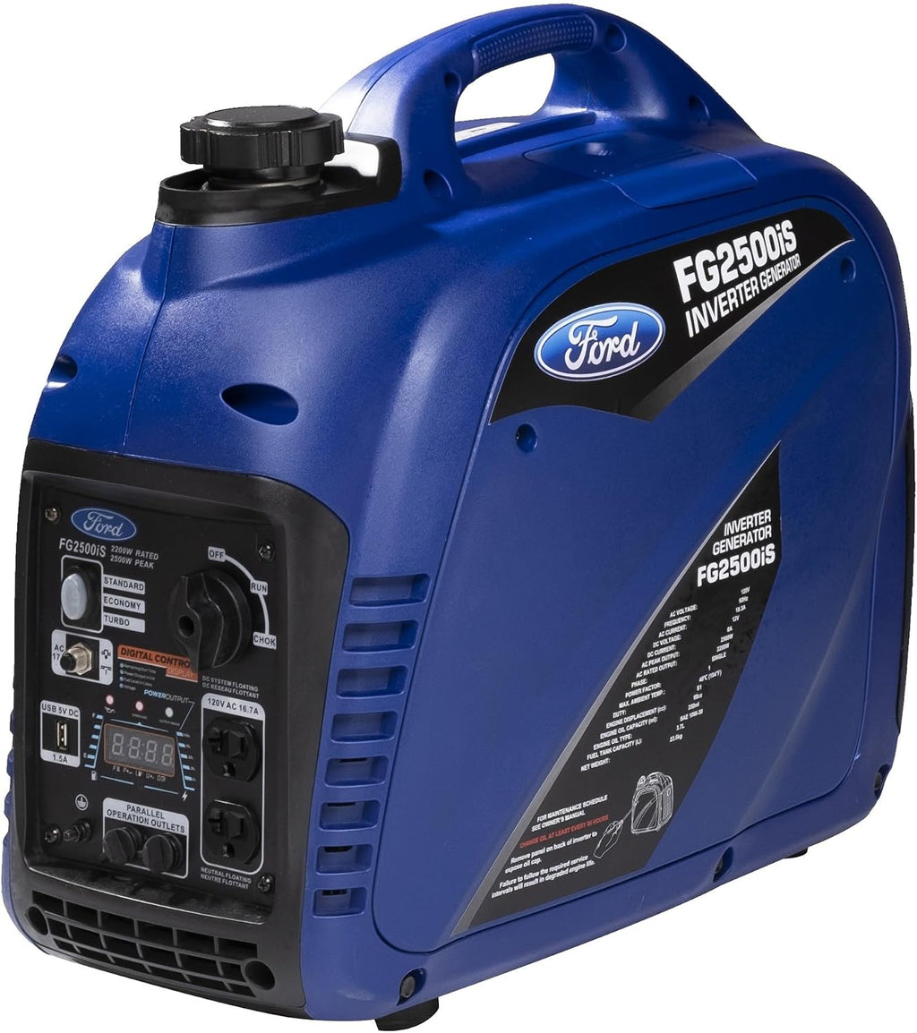 Ford 2300 Watt Gas Inverter Generator, Small Portable & Quiet, Home Use, Camping, Outdoor, CARB Compliant, Parallel Capability, Built Ford Tough, Generadores De Gasolina Silencioso, FG2300IS