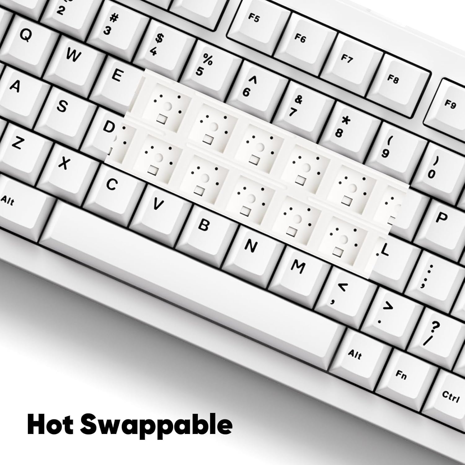 MONSGEEK M1 V5 Aluminum Mechanical Keyboard 75% Quick Release Gaming Keyboard Blcak on White with Knob 8000 mAh RGB Hot-swappable Pre-lubed Cilantro Switch, Piano Switch
