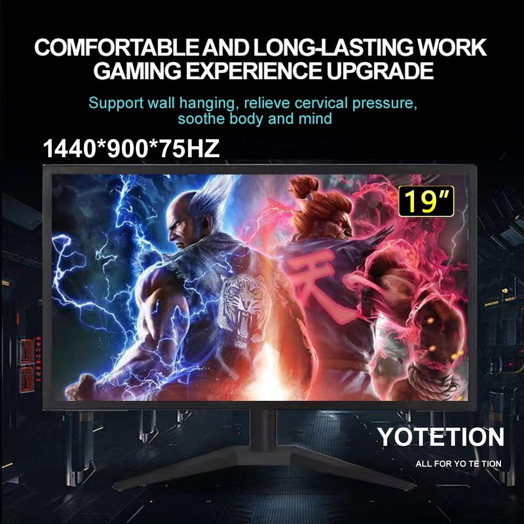 19-inch Full HD 75Hz Small Thin Monitor for laptops, Computers and desktops, HD+ 1440 x 900p, Anti-Glare, LED Display, VGA/HDMI Connection