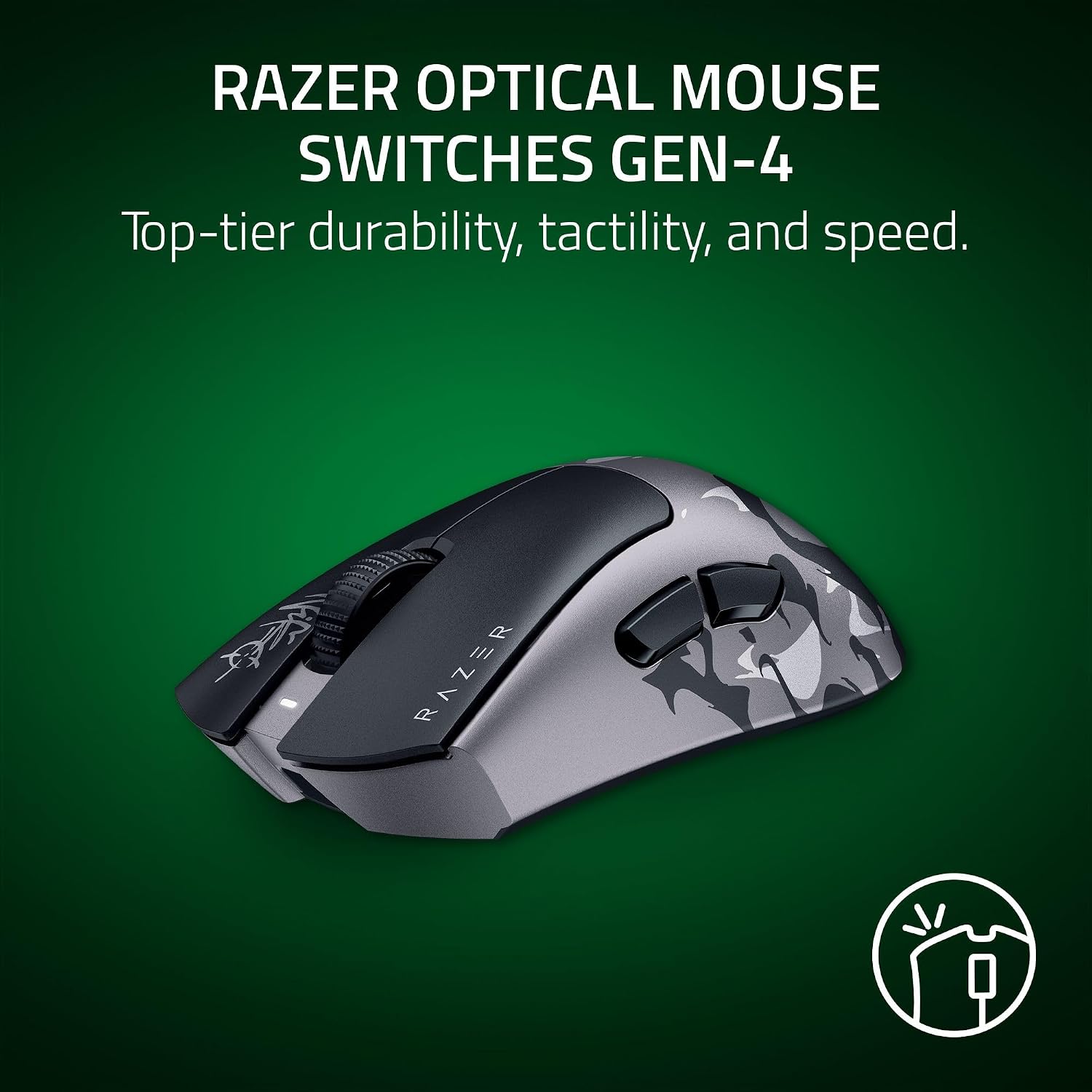 Razer DeathAdder V4 Pro Wireless Gaming Mouse: 57g Lightweight - 8000Hz Polling Rate - Optical Scroll Wheel - Optical Switches Gen-4 - Focus Pro 45K Sensor Gen-2 - Up to 150 Hr Battery - Niko Edition