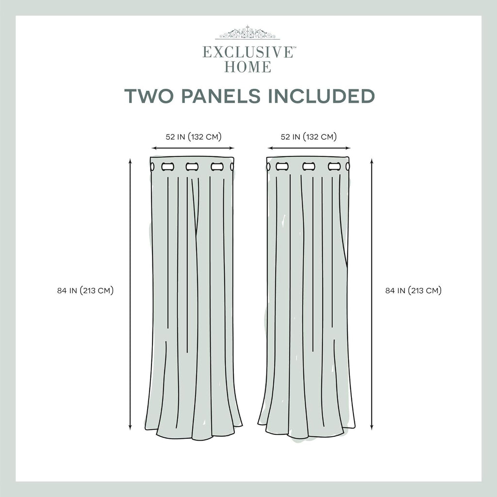Exclusive Home Curtains Sateen Curtain Seafoam Room Darkening | 52'x84' | Grommet Top | Blackout | Pack of 12