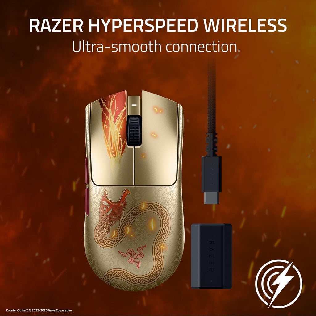 Razer Viper V3 Pro Wireless Esports Gaming Mouse: Symmetrical - 54g - 8K Polling - 35K DPI Optical Sensor - Gen3 Optical Switches - 8 Programmable Controls - 95 Hr Battery - Counter-Strike 2 Edition