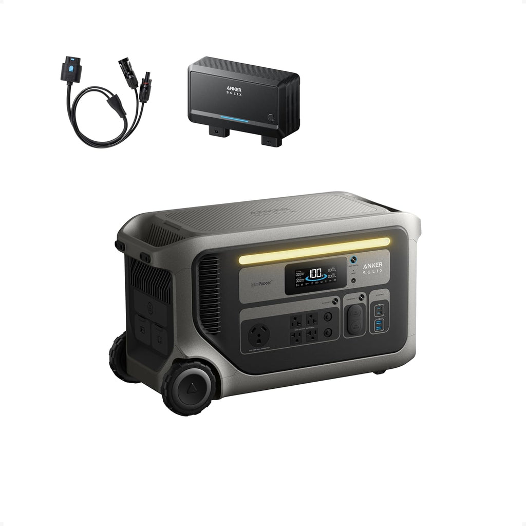Anker SOLIX F3000 Portable Power Station with Alternator Charger 3,072Wh, 6,000W Recharging, Solar Generators for Home Use, Works with Generator, For Power Outages, Camping, RVs, Emergencies