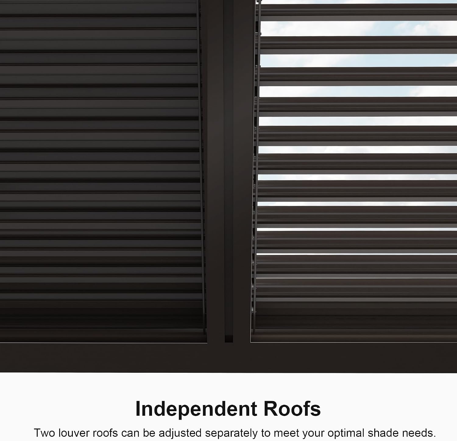 PURPLE LEAF Louvered Pergola 10' × 12' Outdoor Hardtop Gazebo Sun Shade with Adjustable Canopy Patio Aluminum Retractable Roof for Outside Deck Backyard Pavilion Bronze