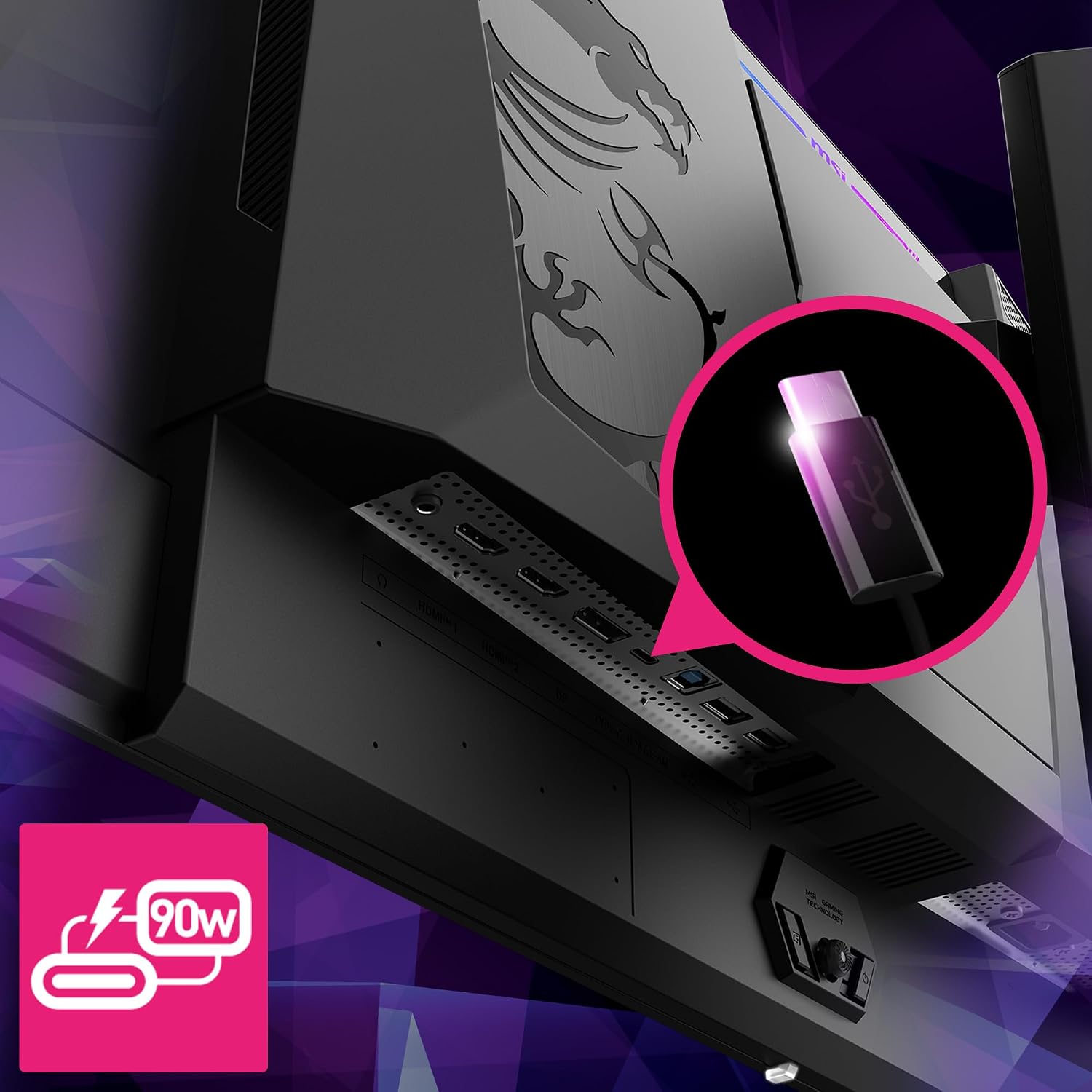msi MPG 271QRX QD-OLED, 27 OLED Gaming Monitor, 2560 x 1440 (QHD), 0.03ms Response time, 360Hz, True Black HDR 400, HDMI, DP Port, USB Type C, Tilt, Height, Black