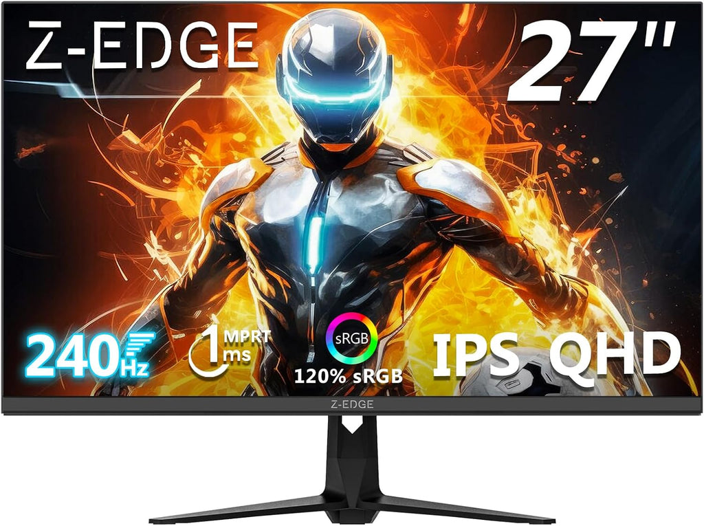 Z-Edge 27 Inch 240Hz Gaming Monitor, 2K QHD 1440P, Fast IPS Computer Monitor, 1ms MPRT, 120% sRGB, 400nits, UG27QS 2X DP 1.4 Ports and 2X 2.0 HDMI Ports