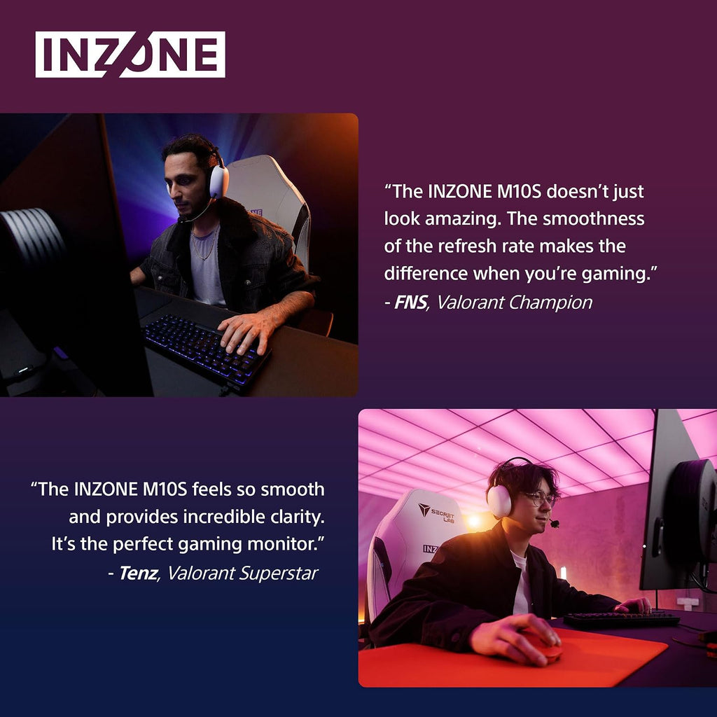 Sony INZONE M10S 27' OLED 1440p Gaming Monitor 480Hz 0.03ms, Low Profile Stand, Tournament Mode, Dual Screen Size (24.5'), G-SYNC Compatible, Anti-Glare, Custom Heatsink, 3-Year OLED Limited Warranty