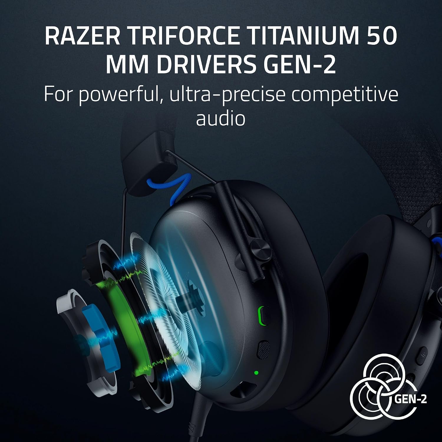 Razer BlackShark V3 Wireless Gaming Headset for PS5: 50mm Drivers - Super Wideband Mic - 2.4 GHz, Bluetooth - Works with PC, Mac, Nintendo Switch, Smartphone - Long Battery Life - Black