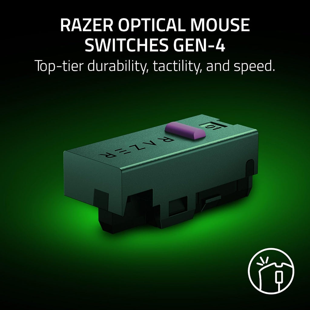 Razer DeathAdder V4 Pro Wireless Gaming Mouse: 57g Lightweight - HyperSpeed Wireless Gen-2 - Optical Scroll Wheel - Optical Switches Gen-4 - Focus Pro 45K Sensor Gen-2 - Up to 150 Hr Battery - White