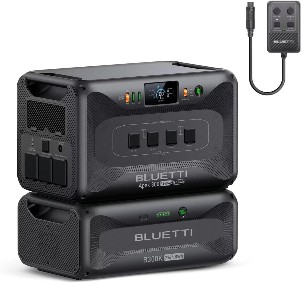 BLUETTI Apex 300 Solar Generator & B300K with Hub D1, 2764.8Wh LFP Battery Backup Power Station with 6 3840W AC Outlets, RV-Optimized DC Ports (50A Anderson), Ideal for Camping and RV Life