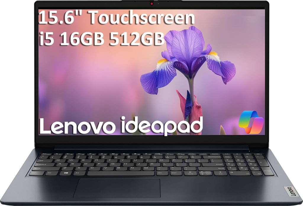 Lenovo IdeaPad 1i 15.6' FHD Touchscreen Laptop (Intel Core i5-1334U (> i7-1255U), 16GB, 512GB SSD), for Home, Student, Business, Webcam w/ Shutter, Slim,10-Hr Long Battery Life, Wi-Fi 6, Win 11 Home