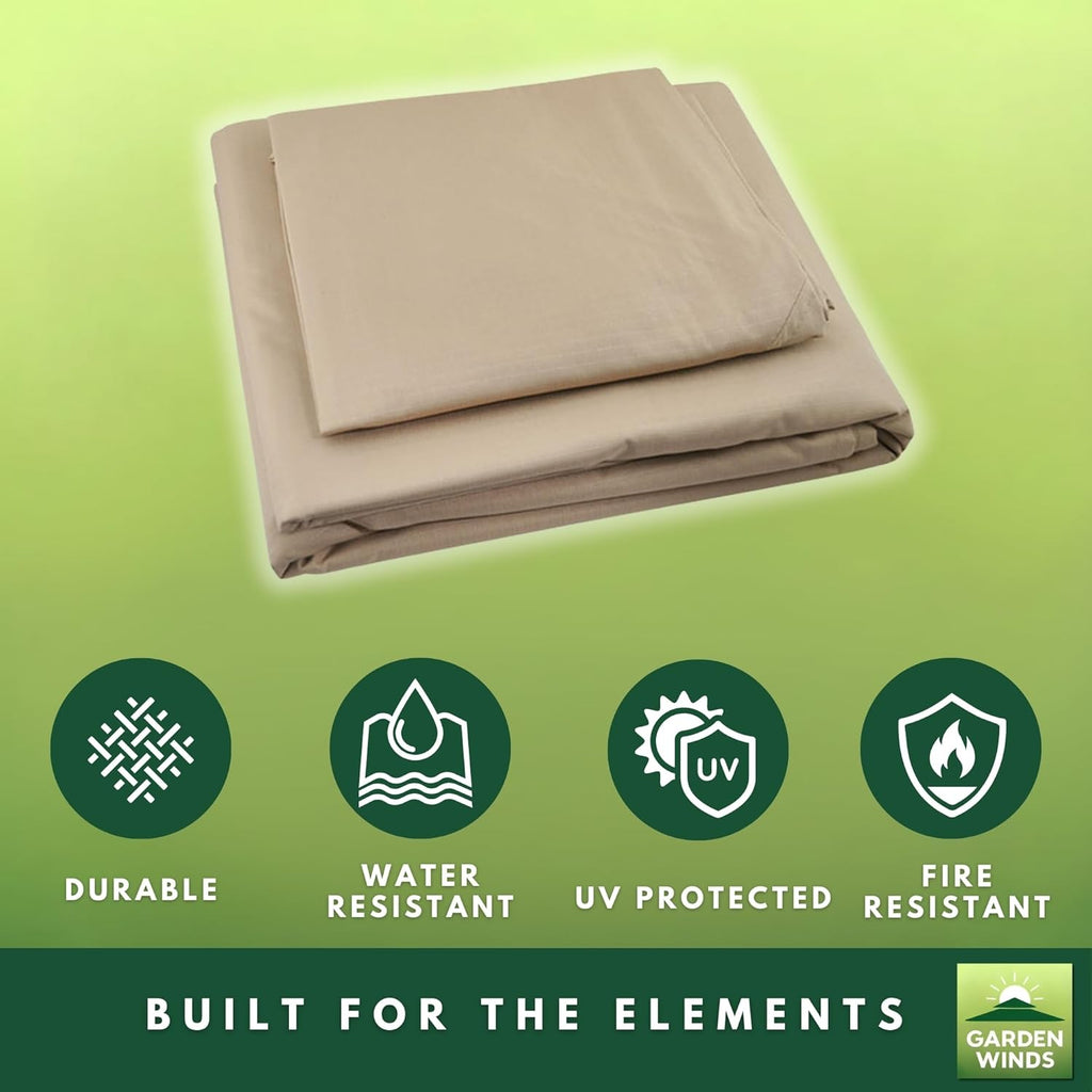 Garden Winds Durable 350 Replacement Canopy Top Compatible with Replacement Canopy for Terrace 10' x 12' Gazebo Models L-GZ454PST-C and A111010900 - Beige