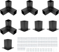 ECOTRIC Pergola Brackets Kit 4x4 (Actual 3.9''x3.9'') Woodworks DIY Pergola kit with 3-Way Right Angle Corner Support Bracket Post Base Kit DIY Elevated Wood Stand Bracket for Outdoor Patio Pergolas