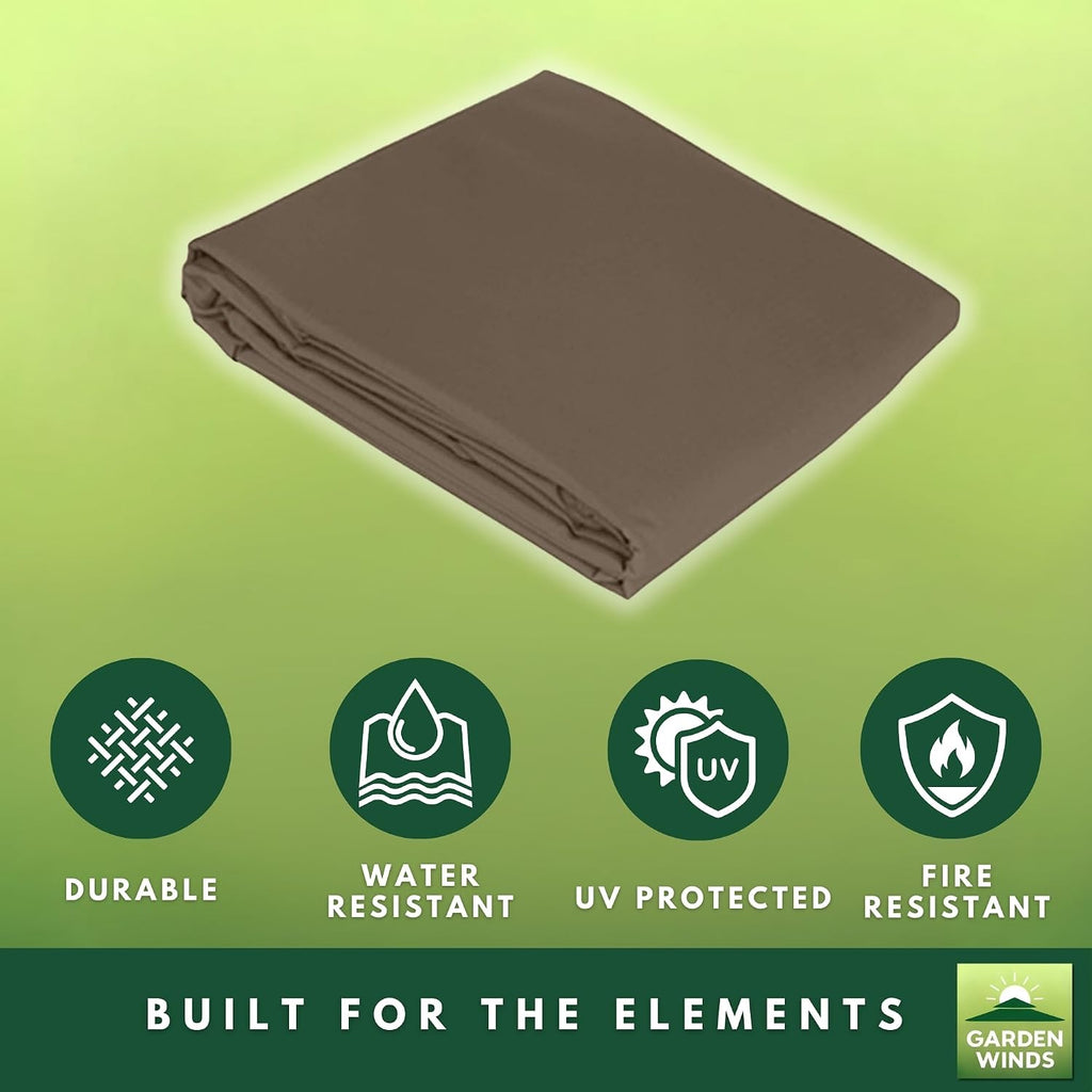 Garden Winds Reinforced RipLock 350 Replacement Canopy Top Cover Compatible with Garden Treasures 10' x 10' Pergola Models GF-9A037X, GF-12S039B - Nutmeg