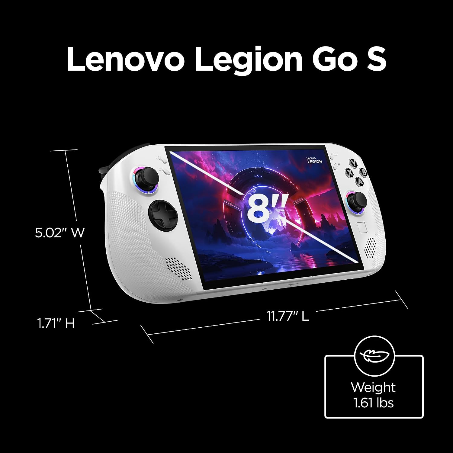 Lenovo Legion Go S - 2025 - Mobile Gaming Console - AMD Radeon graphics - 8' PureSight IPS Display - 120Hz - AMD Ryzen™ Z2 Go - 16GB Memory - 512GB Storage - Glacier White - Free PC Game Pass