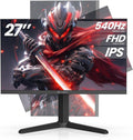 CRUA 27' 540Hz Gaming Monitor, IPS FHD(1920x1080P), AMD FreeSync, 120% sRGB, Height/Pivot/Rotating/Tilt Adjustable Vertical Monitor, HDMI 2.1 + DP 1.4, Wall Mount Install-Black