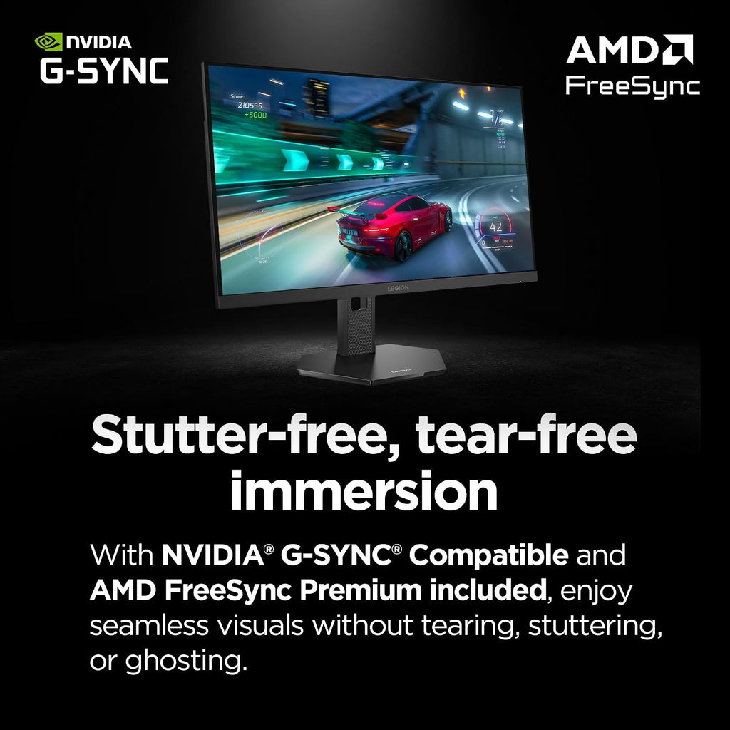 Lenovo Legion 27QD-10 Gaming Monitor - 27' QHD IPS Display - 240Hz Refresh Rate - 0.5 ms MPRT - 99% sRGB - AMD FreeSync™ Premium - Ergonomic Stand