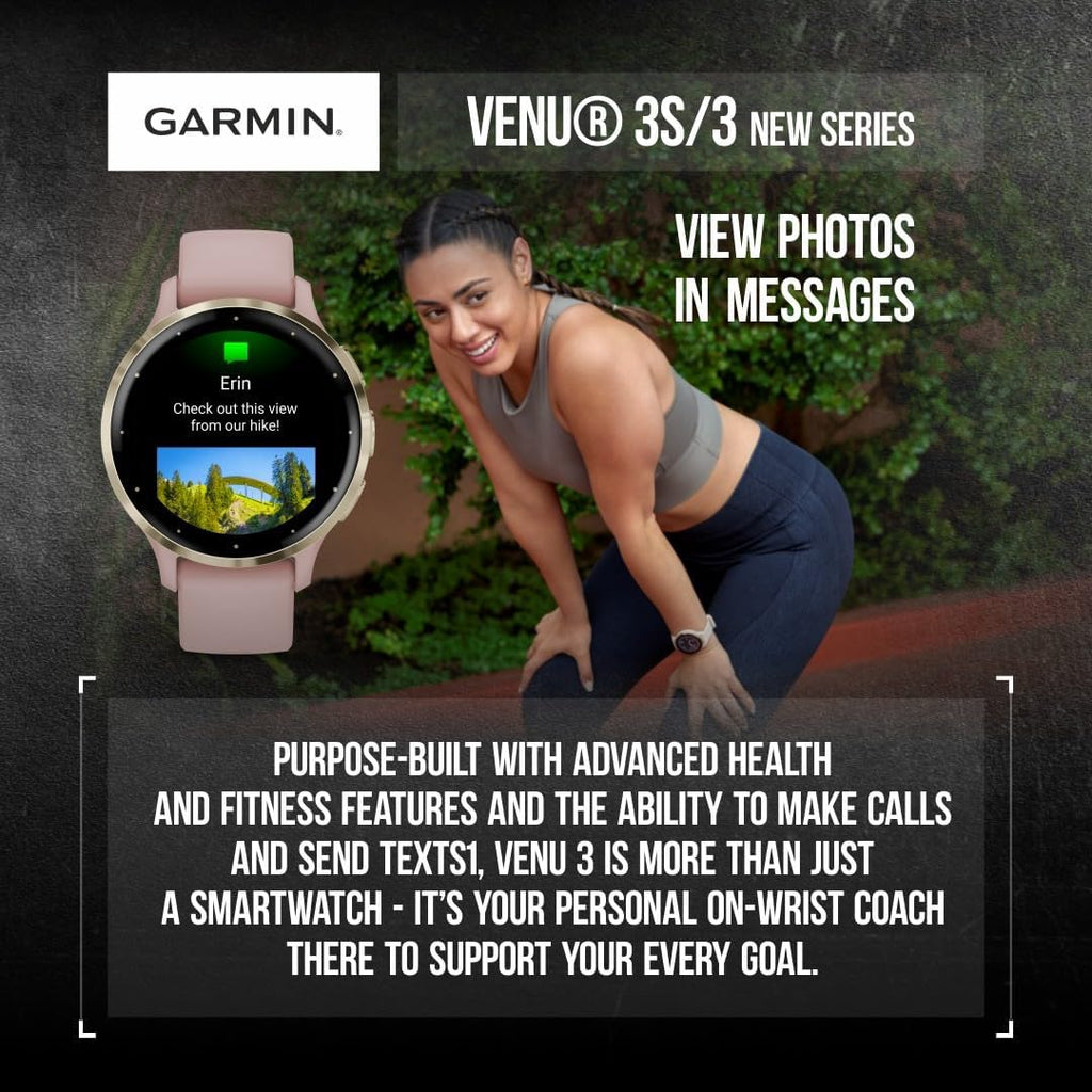 Garmin Venu 3 GPS Smartwatch AMOLED Display 45 mm Watch, Advanced Health and Fitness Features, Up to 14 Days of Battery, Wheelchair Mode, Whitestone with White Earbuds Bundle
