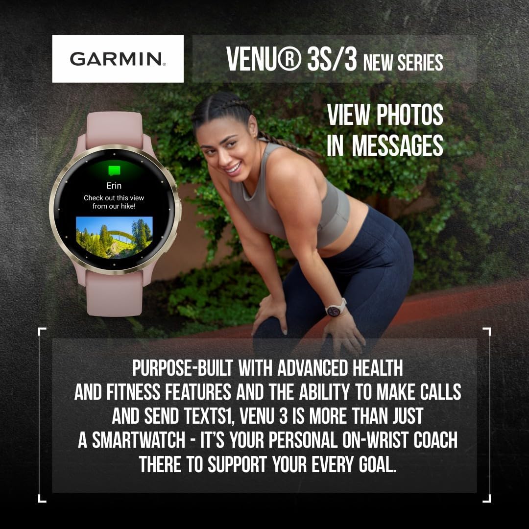 Garmin Venu 3 GPS Smartwatch AMOLED Display 45 mm Watch, Advanced Health and Fitness Features, Up to 14 Days of Battery, Wheelchair Mode, Whitestone with White Earbuds Bundle