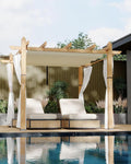 IDEALHOUSE 10 x 10 FT Patio Pergola, Aluminum Patio Gazebo with Retractable Sun Shade &Side Mesh, Metal Pergola Shelter for Backyard Deck Garden, Wood-Grain