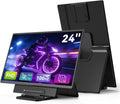 Large Portable Monitor 24 inch - 1080P FHD 100Hz Travel Monitor, 125% sRGB IPS Laptop Screen Extender, VESA Compatible, Height Adjustable Detachable Stand with USB-C HDMI for Work Gaming Office Home