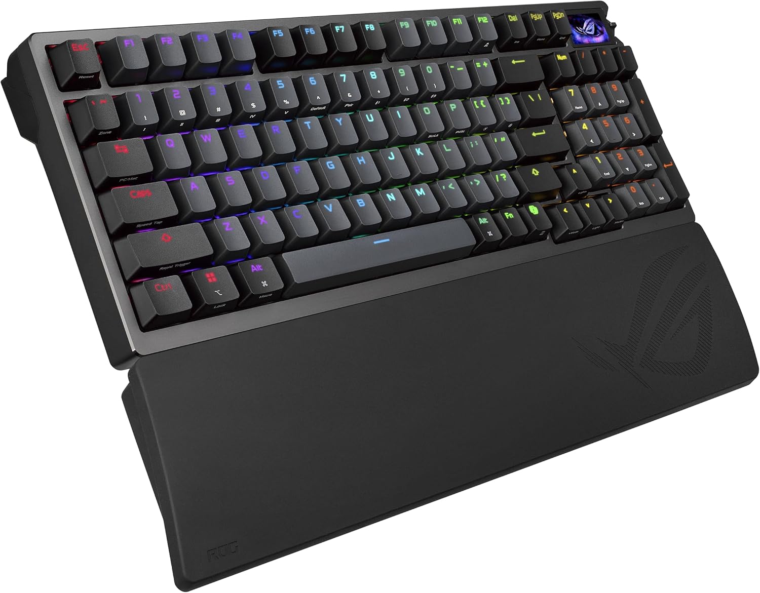 ASUS ROG Azoth 96 HE Wireless Hall Effect Gaming Keyboard – 96% Full-Size, Tri-Mode, Hot Swappable Magnetic Switch, Rapid Trigger, Speed Tap, 8K Hz Polling, Color OLED Screen, ABS Keycaps – Black
