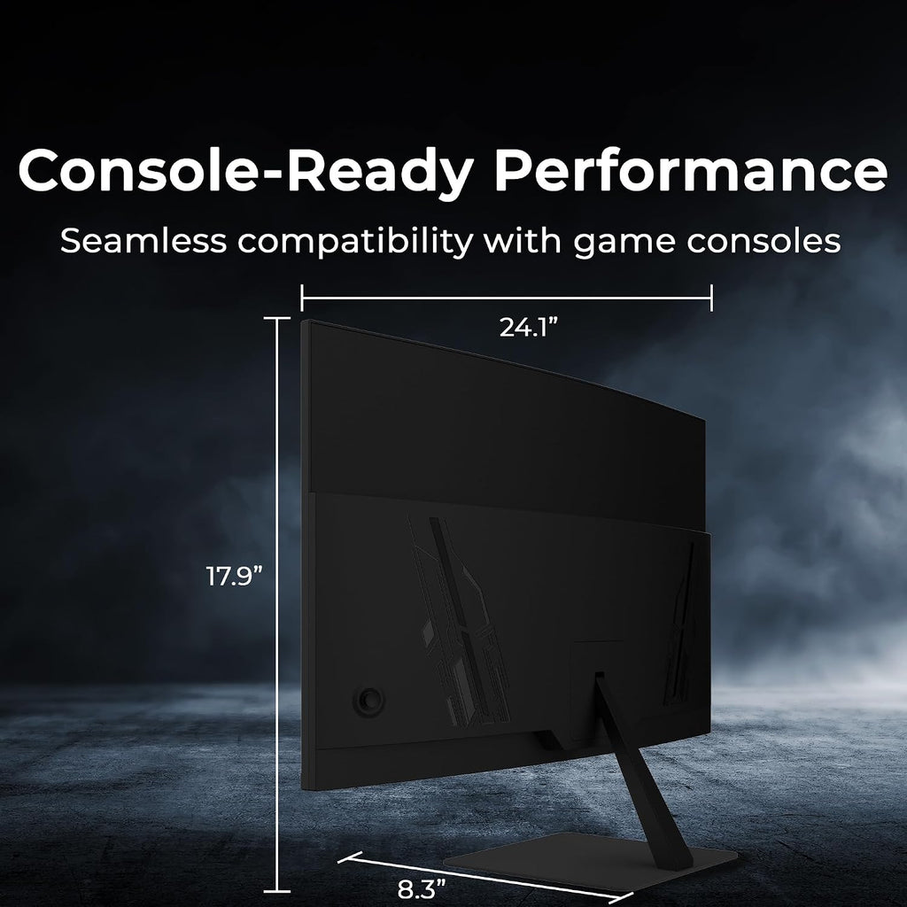 Deco Gear 27' 240Hz Curved Gaming Monitor, 1500R VA, FHD 1080p, HDR, 99% sRGB, Premium Adaptive-Sync, 5ms OD, HDMI & DisplayPort, FPS/RTS Modes, PC & Console Compatible, American Seller