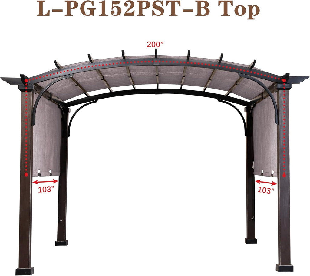 SCOCANOPY Replacement Sling Top Compatible with Lowe's Allen + roth 10 ft x 10 ft Freestanding Pergola, #L-PG152PST-B (Size: 200' (L) x 103' (W)),Brown