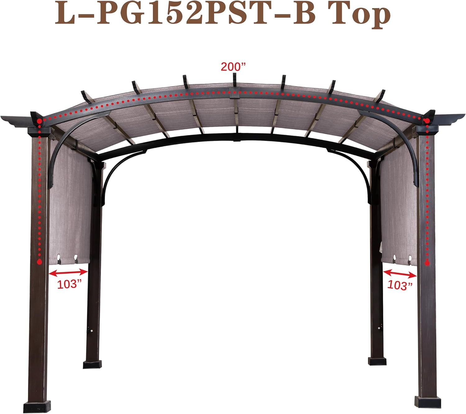 SCOCANOPY Replacement Sling Top Compatible with Lowe's Allen + roth 10 ft x 10 ft Freestanding Pergola, #L-PG152PST-B (Size: 200' (L) x 103' (W)),Brown