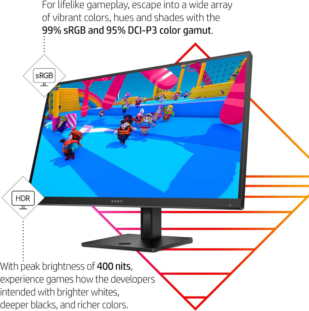 HP OMEN 27q QHD 165Hz Gaming Monitor, QHD Display (2560 x 1440), IPS Panel, 99% sRGB, 95% DCI-P3, 16:9, AMD FreeSync Premium Technology, 27q (2023)
