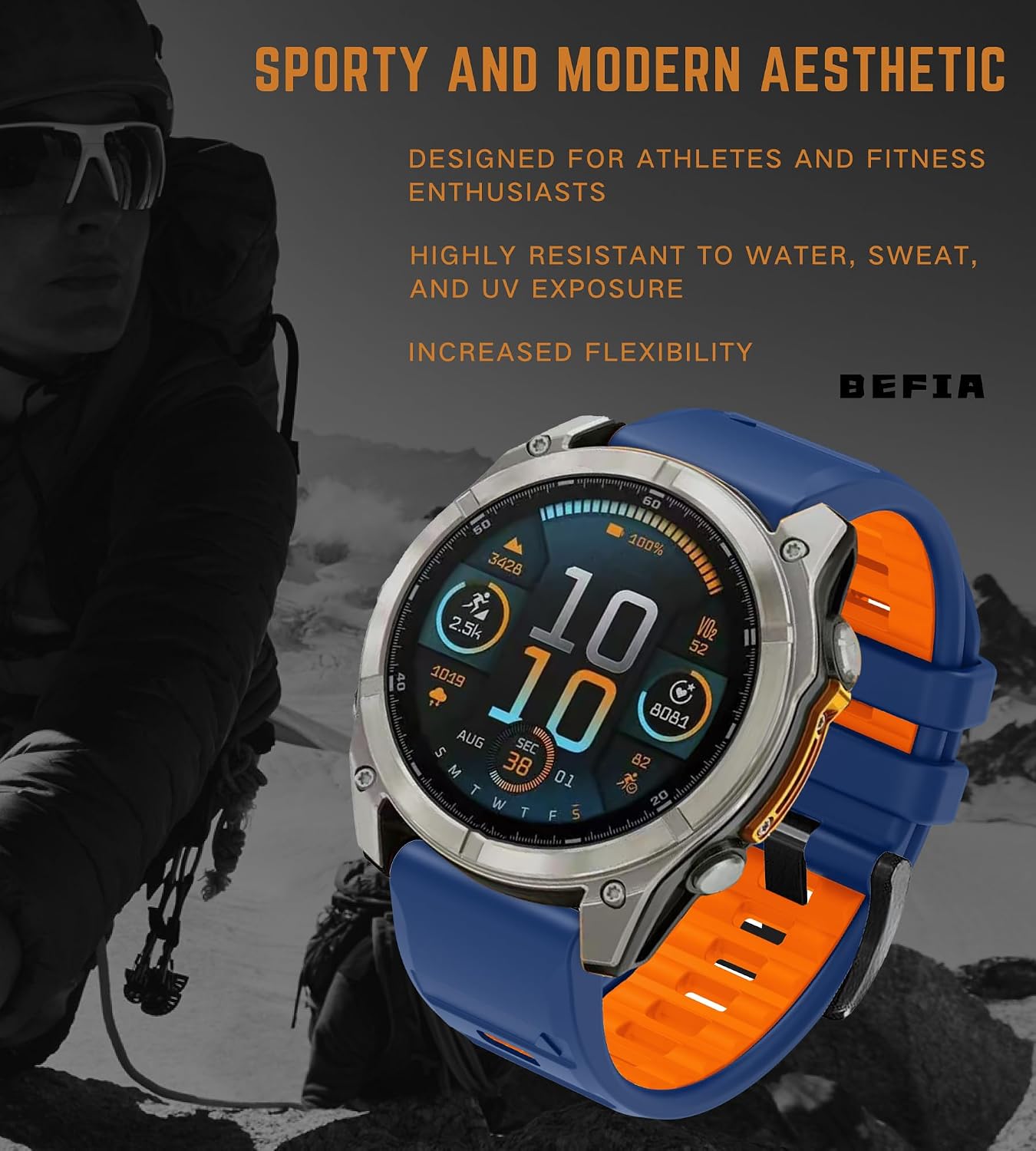 26mm Watch Band for Garmin Fenix 8 51mm 5x 6x pro 7x pro sapphire solar, quickfit 26 watch bands for Garmin enduro tactix delta rubber