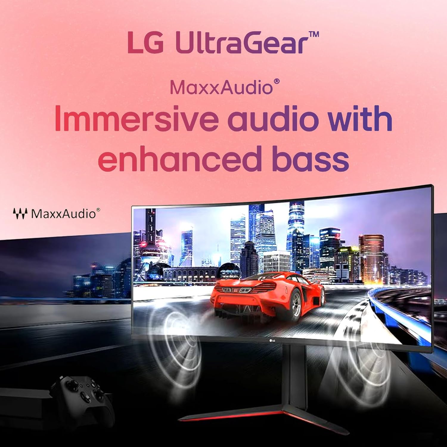 LG 34' Ultragear Curved Gaming Monitor, WQHD (3440 x 1440),160Hz, AMD FreeSync Premium, HDR10, 99% sRGB, Tilt/Height Adjustable Stand, Built-in Speakers