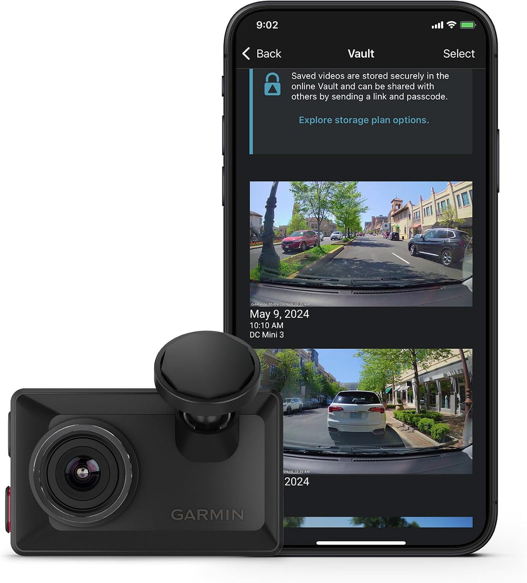 Garmin Dash Cam™ X310, Compact 4k Ultra HD Touchscreen Dash Cam with a 140-degree Field of View, Built in Clarity™ Polarizer, Voice Controlled, GPS, 2.4' Display, Automatic Recording