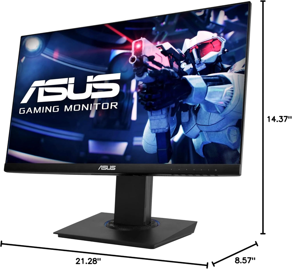 ASUS (VG246H 23.8' 1080P Gaming Monitor - Full HD, IPS, 75Hz, 1ms, FreeSync, Extreme Low Motion Blur, Low Blue Light, Flicker Free, VESA Mountable, HDMI, VGA, Height Adjustable, 12.8'x21.3'x2',Black