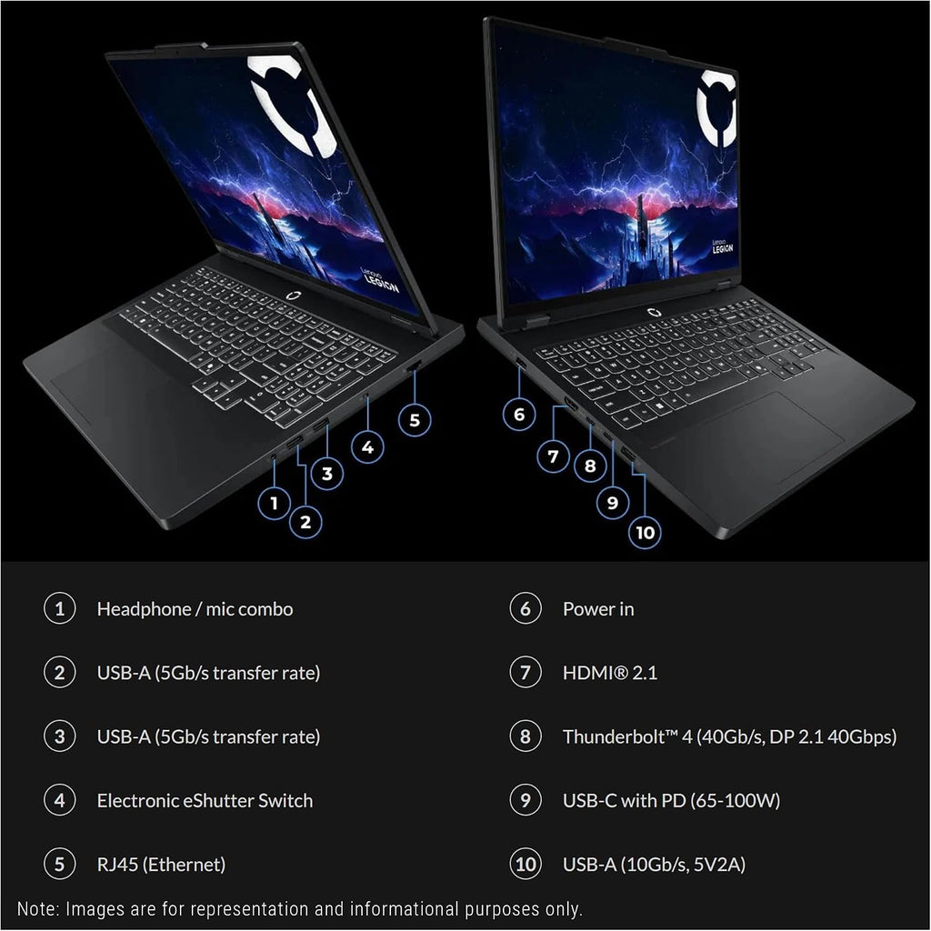 Lenovo Legion Pro 5 Gaming Laptop, Intel Ultra 7-255HX, 32 GB DDR5 RAM, 1 TB PCIe SSD, 16' WQXGA (2560x1600) 165Hz Display, Nvidia G-Force RTX 5070, 24-Zone RGB Backlit, W11 Home, Eclipse Black
