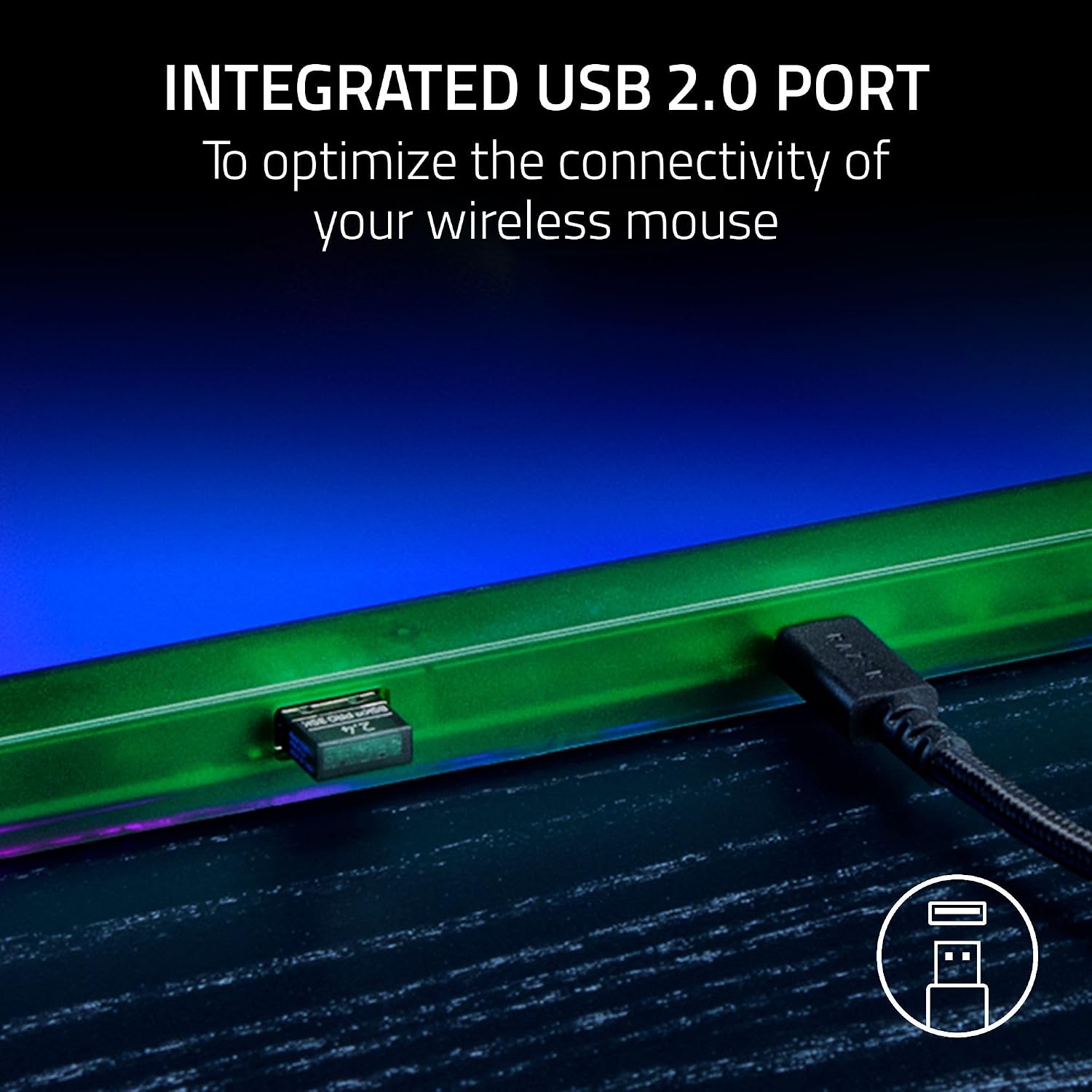 Razer Firefly V2 Pro Fully Illuminated RGB Gaming Mouse Mat: Backlit Design - 15 Zone Chroma Lighting - USB 2.0 Port - Detachable USB Type C Cable - Micro Textured Surface - Anti Slip Base