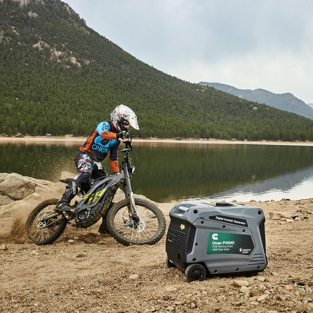 Cummins Onan P4500I Portable Inverter Generator, Power Inverter Dual 5V USB Ports for Mobile Charging, Gas Powered for Backup Home Use, RV & Camping - 7.3 HP 224cc OHV 4-Stroke Engine W/Remote Start
