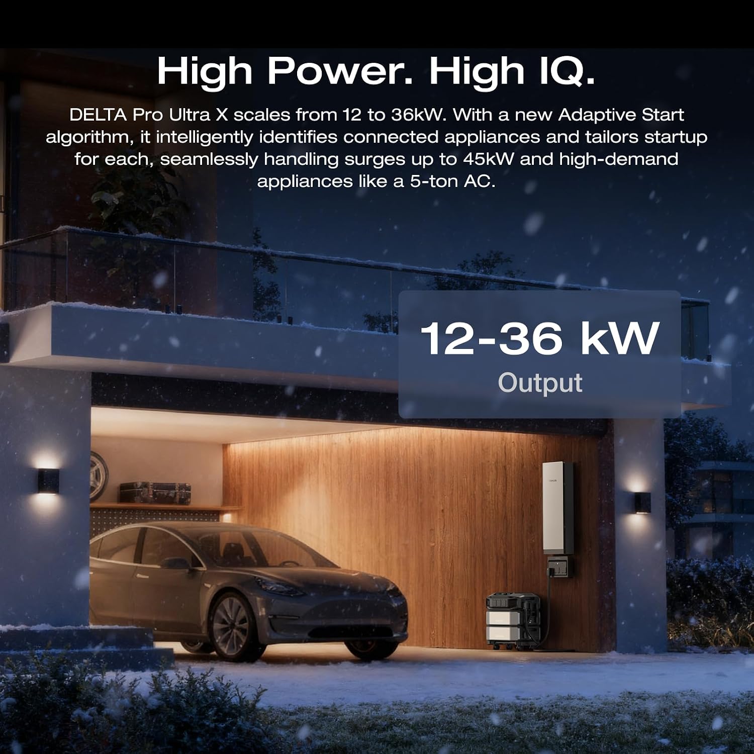 EF ECOFLOW Power Station 12288Wh Delta Pro Ultra X with AC cable, 12000W Solar Generator for Home Battery Backup, Expandable to 180kWh, Outdoor & Camping Power Supply (1x Inverter + 2 x Batteries)