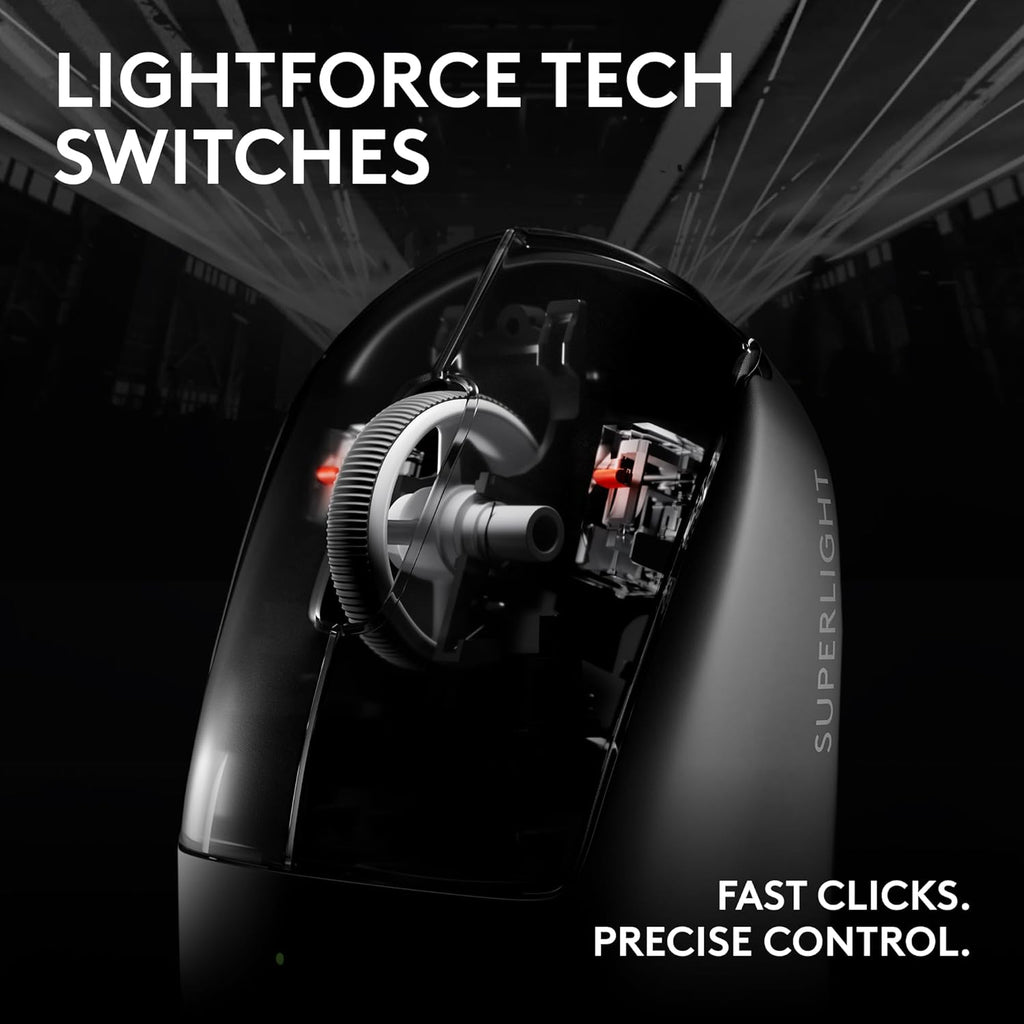 Pro X Superlight 2c Wireless Gaming Mouse: 51g Compact Mini Size, Symmetrical Shape, <8 kHz Polling, 44K DPI, PowerPlay Wireless Charging Supported, USB-C, 5 Programmable Buttons, For PC/Mac - White